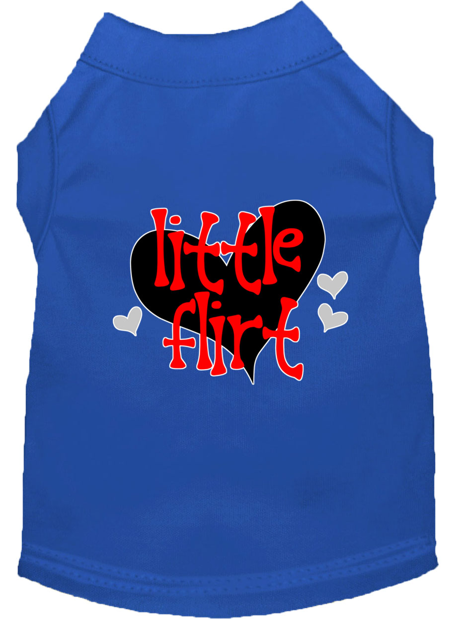 Little Flirt Screen Print Dog Shirt Blue Med
